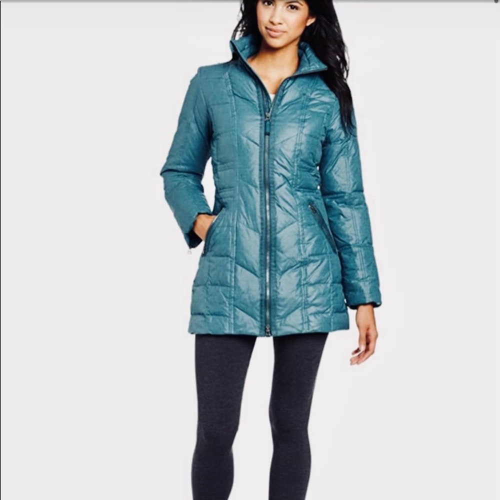 Prana NWT Devan Down Puffer Coat Turquoise Blue Spruce